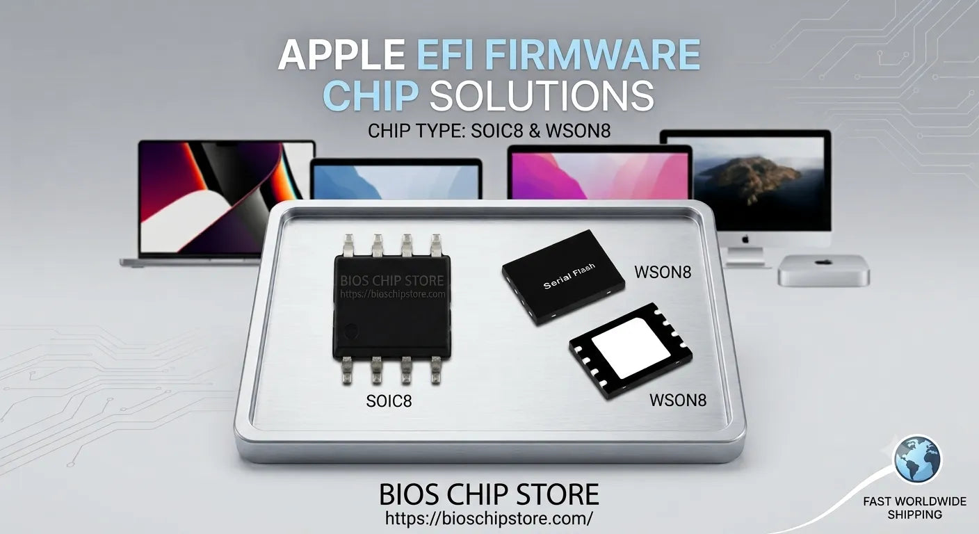 Pre-programmed Apple EFI firmware chips　for Mac EFI password removal and recovery by BIOS CHIP STORE