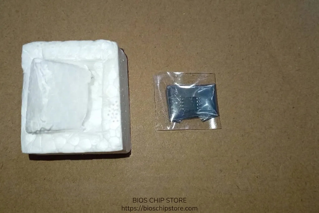 Dell G3 3590 BIOS chip in protective ESD-safe anti-static packaging.