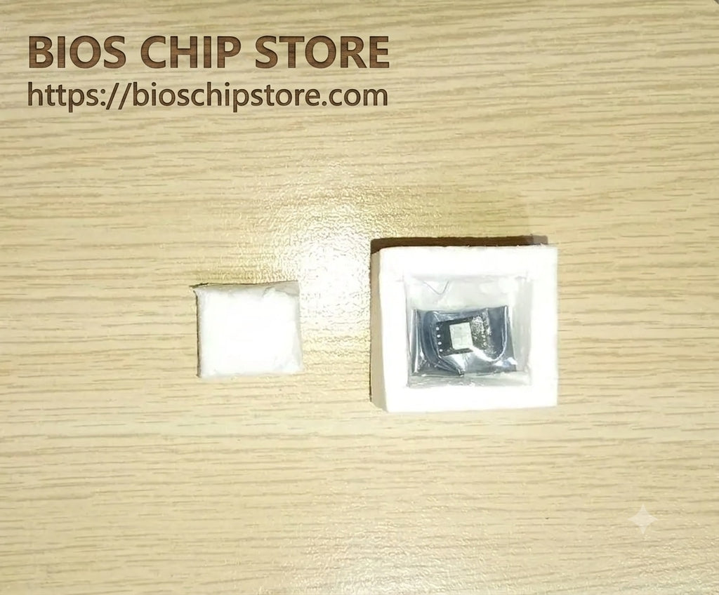 HP ProBook 450 15.6 inch G9 BIOS chip in protective ESD-safe anti-static packaging.
